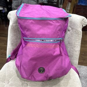 Boca By Lululemon Girls Purple With Teal Zipper Big Backpack Adjustable Straps